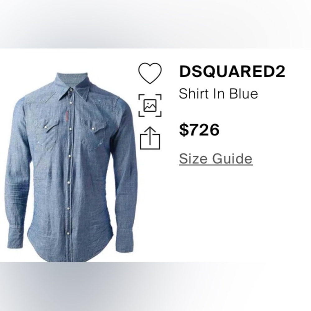 Dsquared2 Men's Blue Denim Shirt | NWT | Made in Italy - Picture 11 of 11